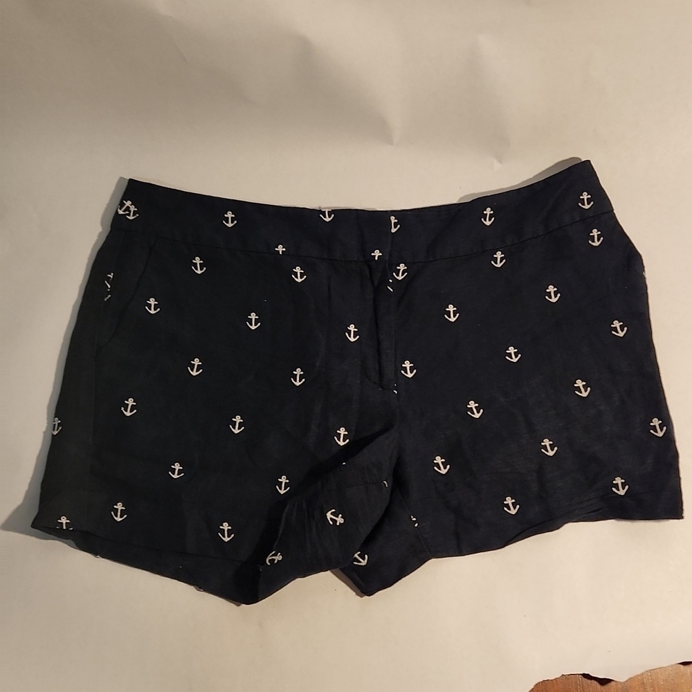 Loft Shorts Womens Size 8 Anchor Navy Blue White